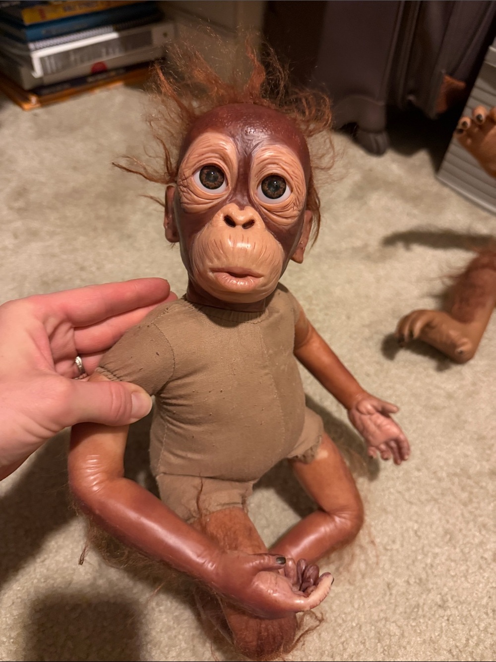 Realistic Brown Baby Orangutan Doll Plush - Brown